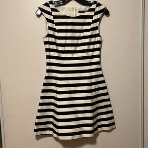 Zara  black and white stripe cap sleeve mini dress